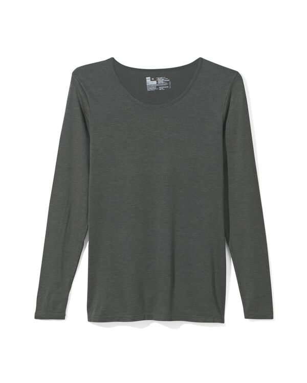 dames temptech T-shirt lange mouw grijsmelange grijsmelange - 1000022109 - HEMA