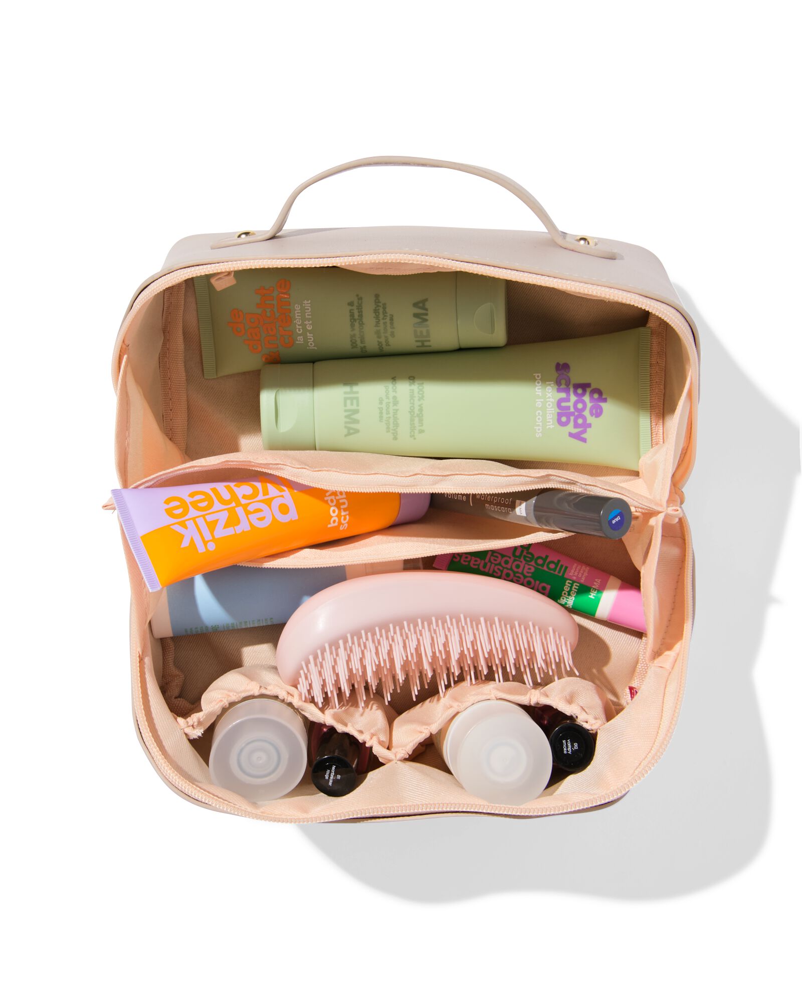 Kulturtasche mit diagonalem Rei&szlig;verschluss 24x12x12  - 11890683 - HEMA