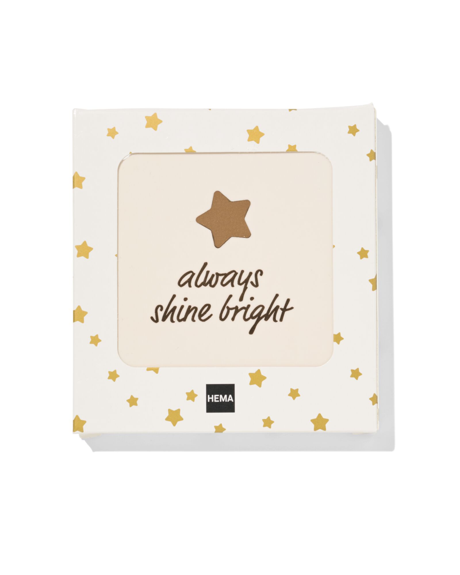 Fliese,10 &times; 10 cm, Keramik, Stern, &bdquo;Always shine bright&ldquo;, beige - 61100287 - HEMA