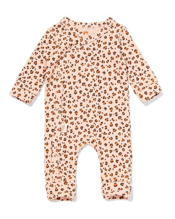 Newborn-Strampler zum Mitwachsen, LENZING&trade; ECOVERO&trade;-Viskose, gerippt, Tiere lachsfarben lachsfarben - 33445520SALMONPINK - HEMA