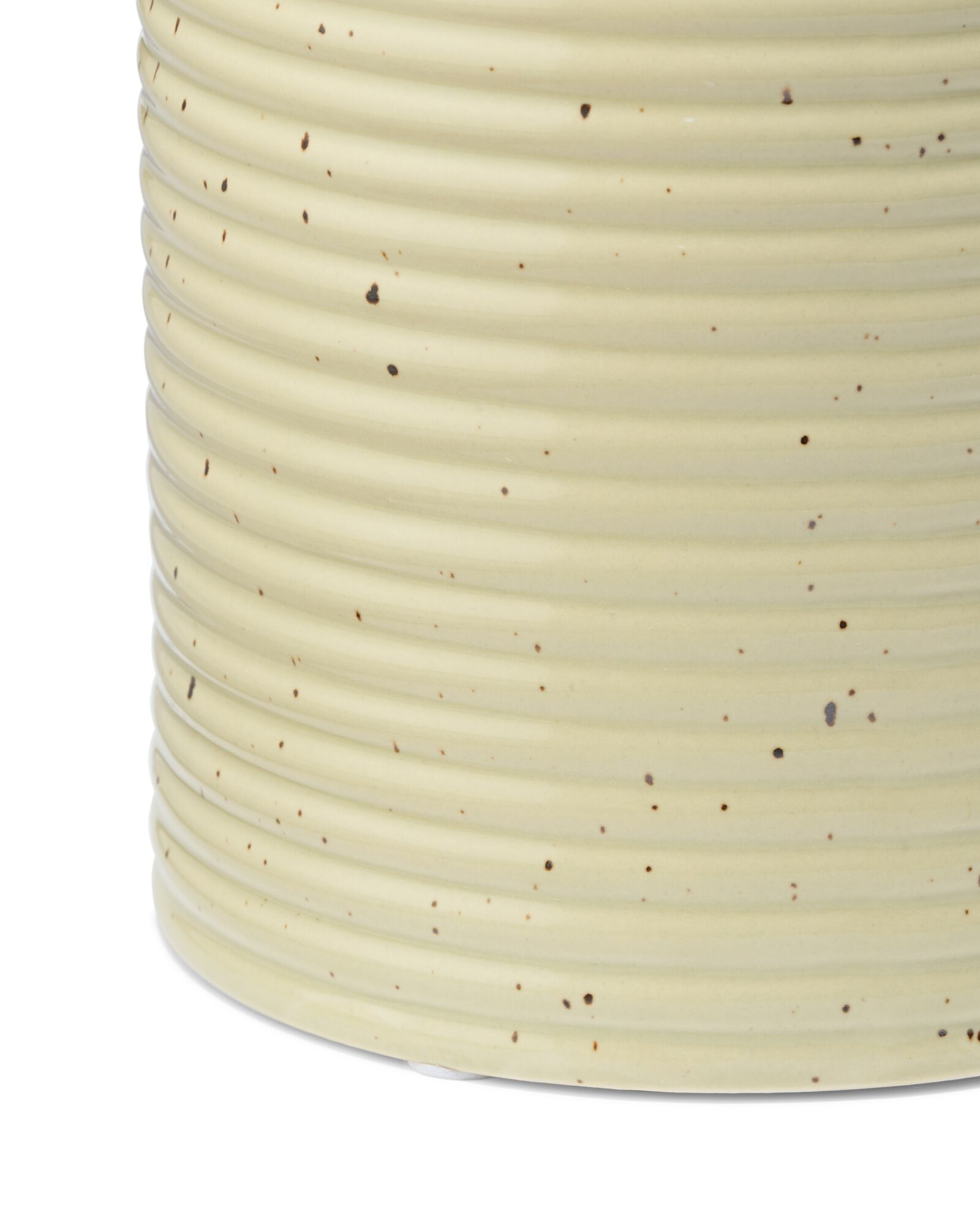 bloempot ⌀13x13.4cm keramiek strepen bruin - 13325076 - HEMA