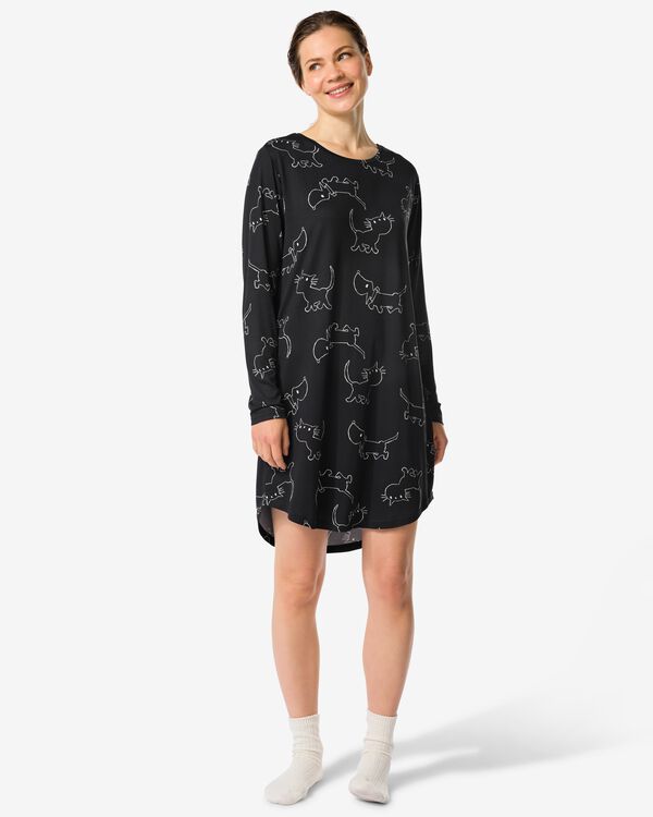 Chemise de nuit femme microfibre Takkie noir noir - 23401170BLACK - HEMA