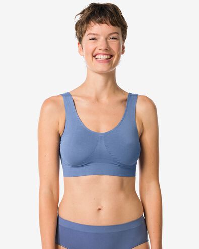 Nicht vorgeformtes Bustier, nahtlos ohne B&uuml;gel mittelblau - 21811860MIDBLUE - HEMA