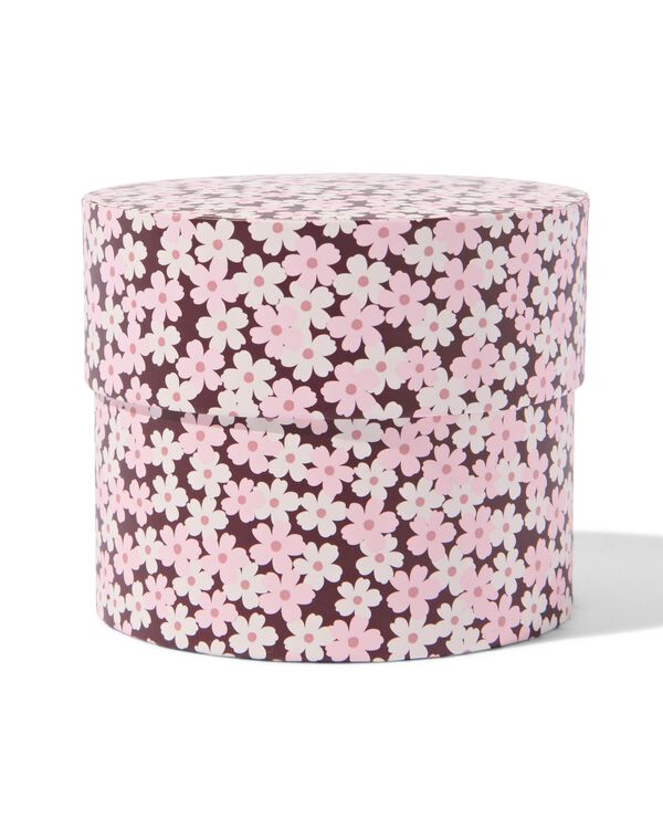 Runde Schachtel S, ⌀ 11 &times; 9 cm, Pappe, Blumen - 14700581 - HEMA