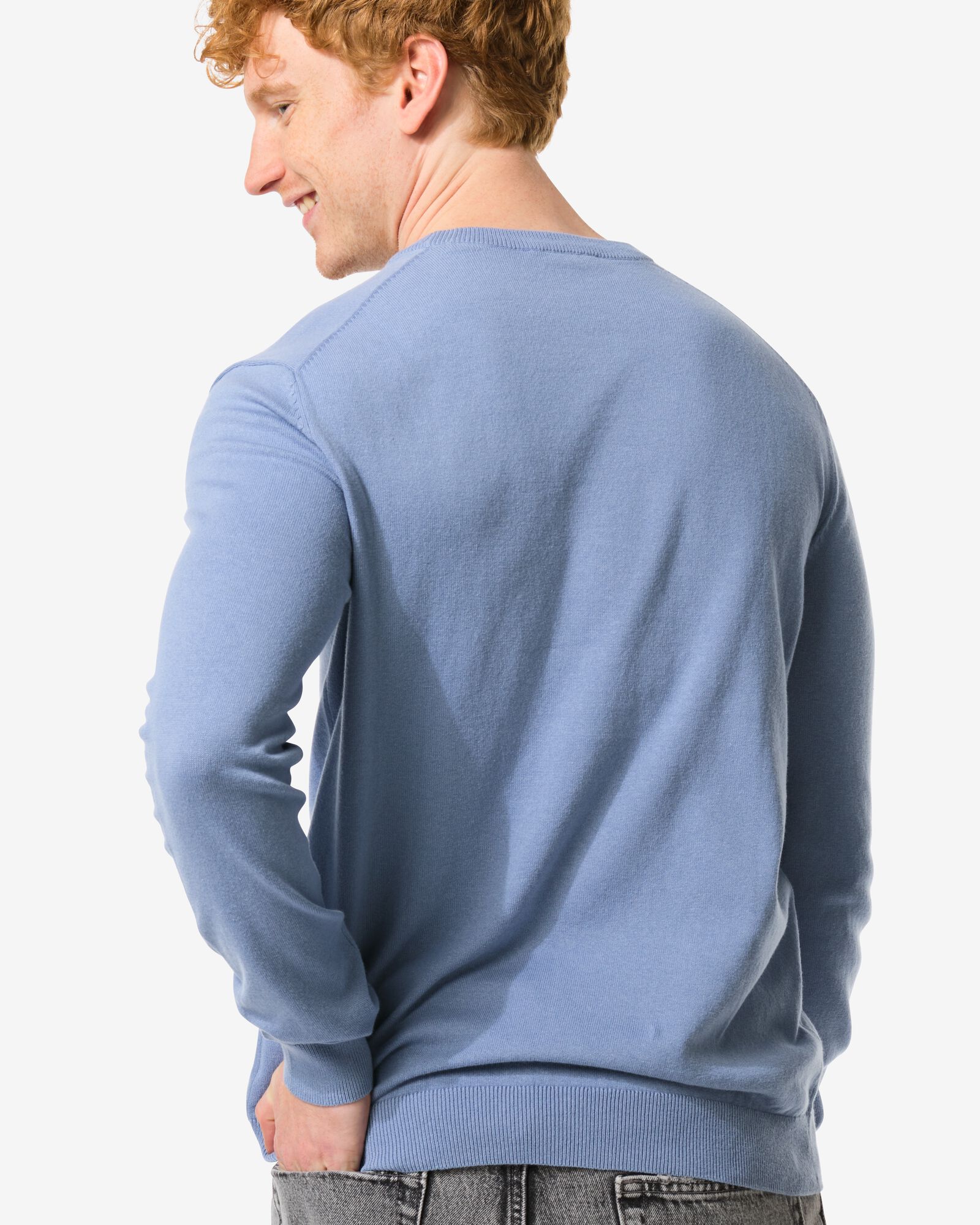 Herren-Pullover mittelblau - 2140080MIDBLUE - HEMA