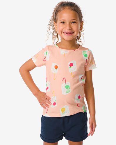 t-shirt enfant avec fruits rose 158/164 - 30864177 - HEMA
