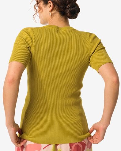 Damen-Pullover Louisa, gerippt grün grün - 36262060GREEN - HEMA