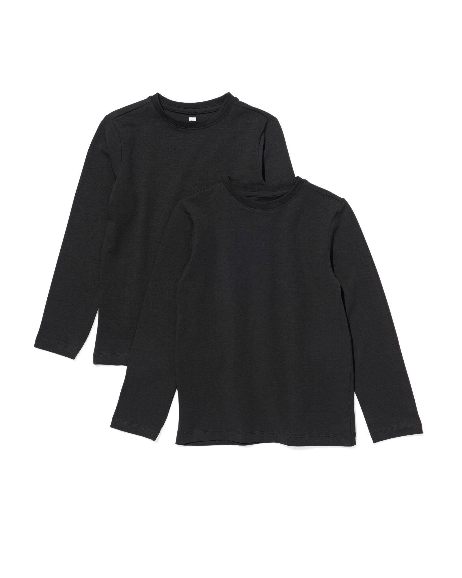 2 t-shirts basics enfant coton stretch noir noir - 30729334BLACK - HEMA