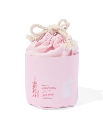 herbruikbare make-up pads bamboe met was- en bewaarzakje &Oslash;8cm - 10 stuks - 11500016 - HEMA