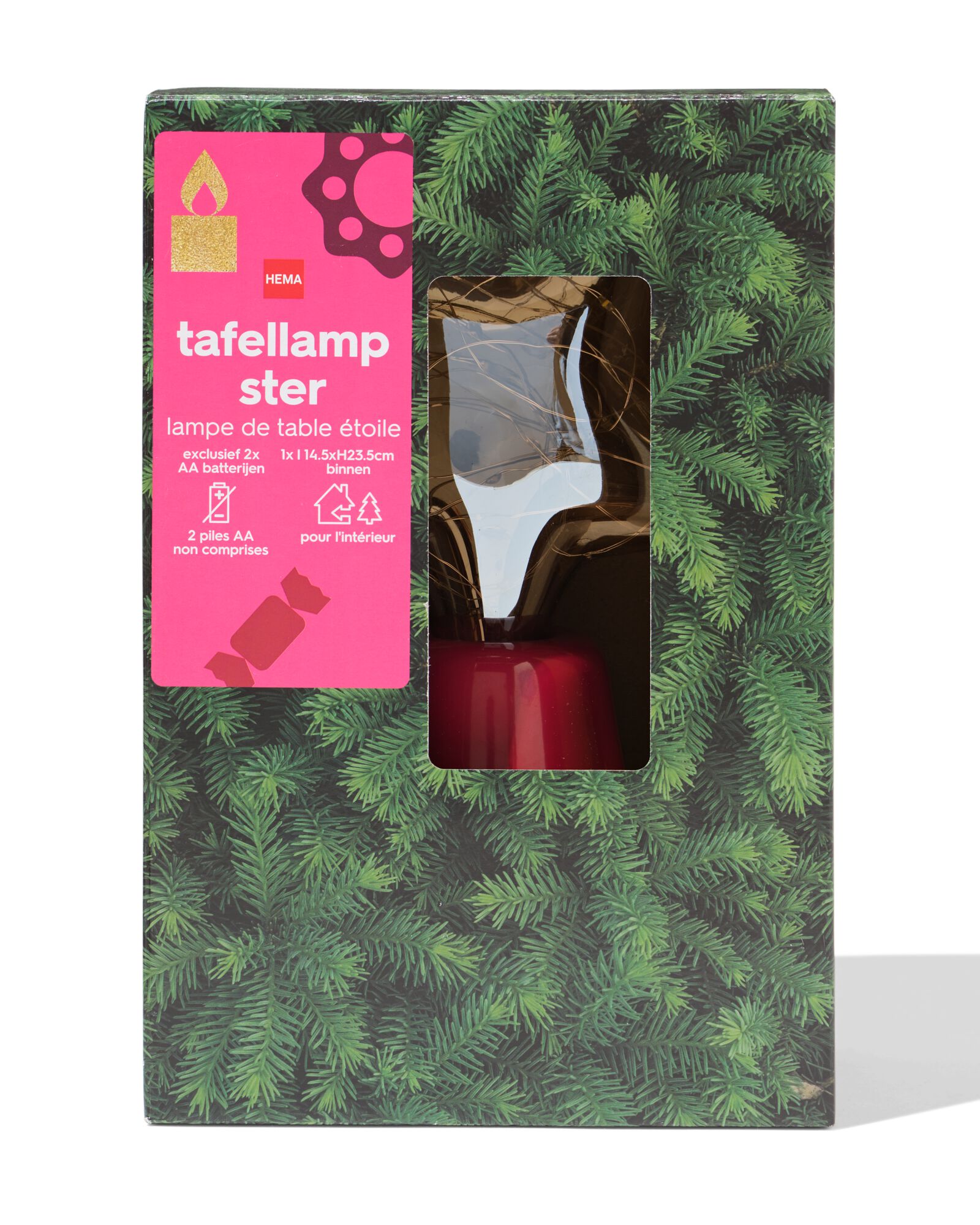 tafellamp 14.5x23.5x14.5cm keramiek ster - 25500146 - HEMA