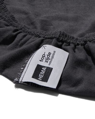 drap-housse coton doux 90x220 gris fonc&eacute; - 5190047 - HEMA