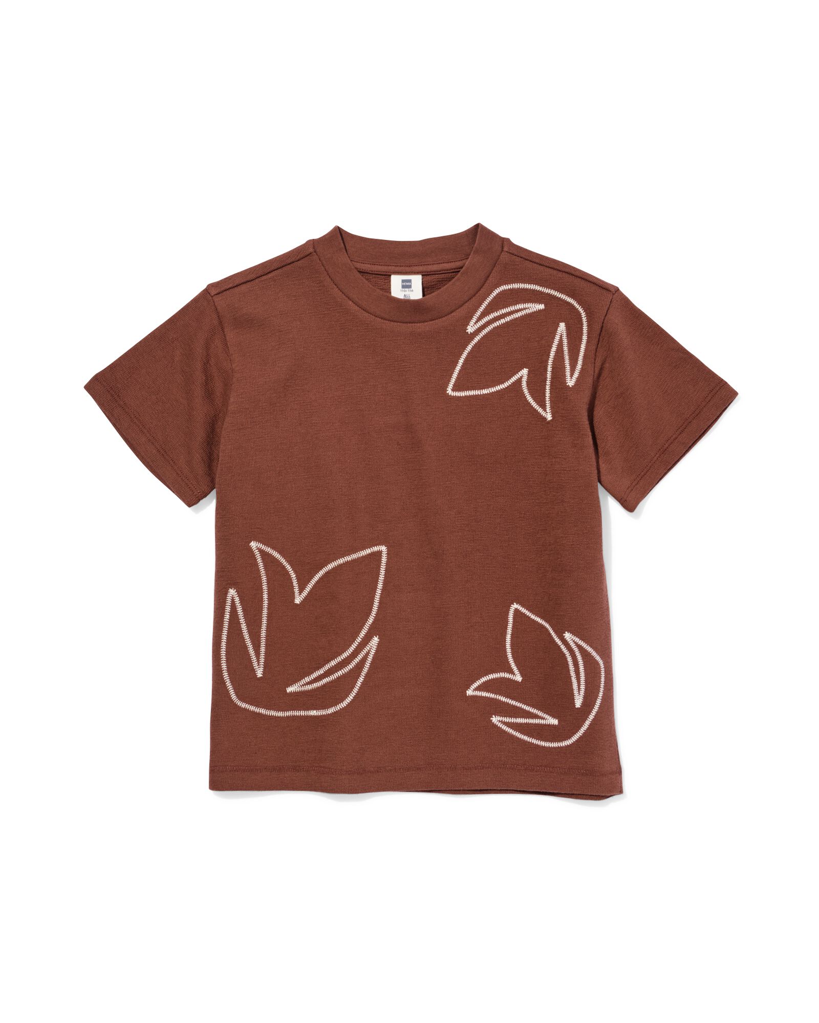 t-shirt enfant feuilles marron marron - 30721004BROWN - HEMA