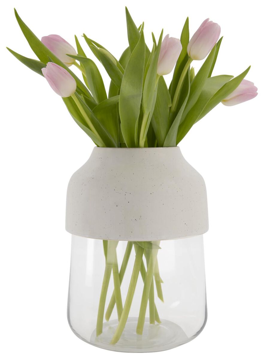 Vase, Ø 18 x 26 cm, Glas/Keramik - 13321120 - HEMA