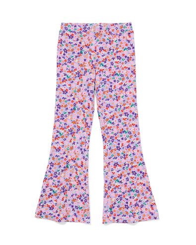 legging pour enfants coupe &eacute;vas&eacute;e c&ocirc;tel&eacute; &agrave; fleurs lavande lavande - 30825014LAVENDER - HEMA