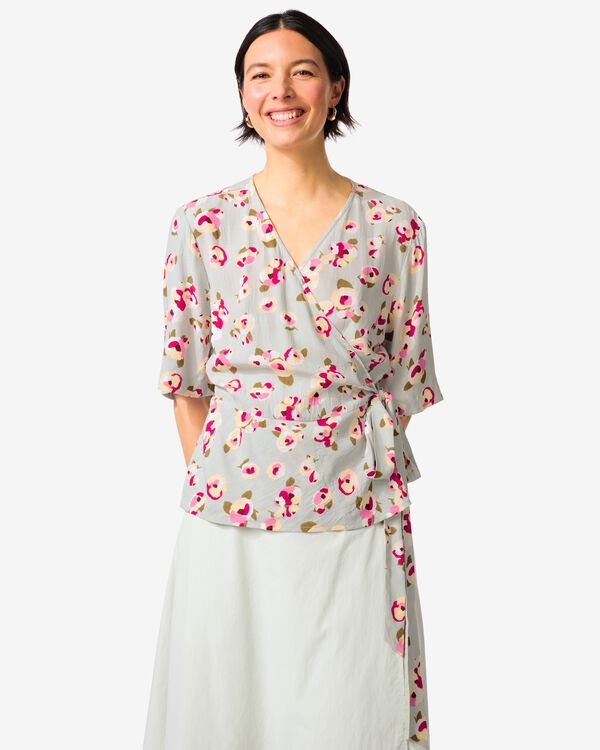 Damenoberteil Delilah mit Blumen hellgr&uuml;n hellgr&uuml;n - 36206650LIGHTGREEN - HEMA