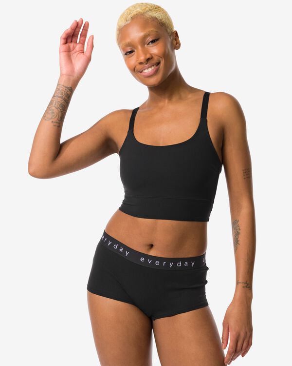 Damen-Boxershorts mit &bdquo;everyday&ldquo; auf dem Bund schwarz - 19672404BLACK - HEMA
