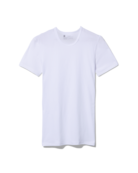 2 t-shirts homme slim fit col rond sans coutures blanc blanc - 1000009848 - HEMA