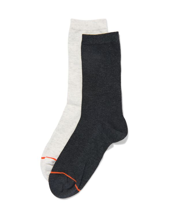 2 paires de chaussettes thermo femme gris chiné gris chiné - 1000017003 - HEMA