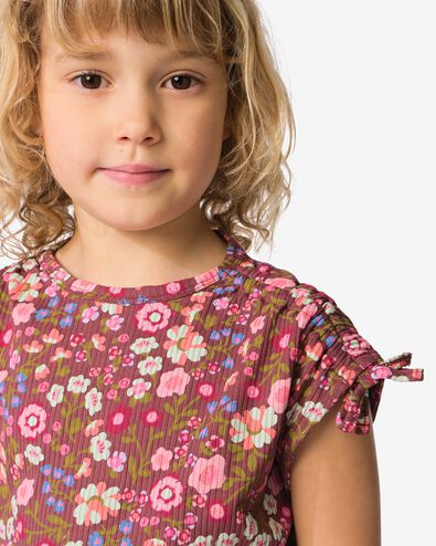 kinder T-shirt rib fruit bruin bruin - 30841854BROWN - HEMA