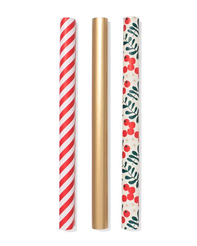 cadeaupapier zuurstok-tak 50x200cm - 3 stuks - 25700082 - HEMA