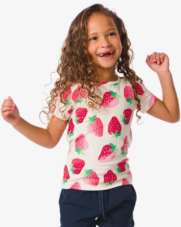 t-shirt enfant avec fraises pêche pêche - 30864102PEACH - HEMA
