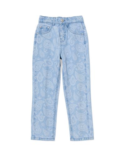 Kinderhose, Mom Fit, Paisleymuster hellblau hellblau - 30835913LIGHTBLUE - HEMA