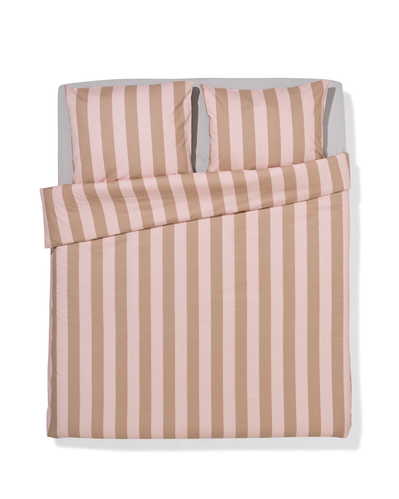 Bettbezug 200 &times; 200/220 cm weiche Baumwolle Streifen Rosa - 5750147 - HEMA