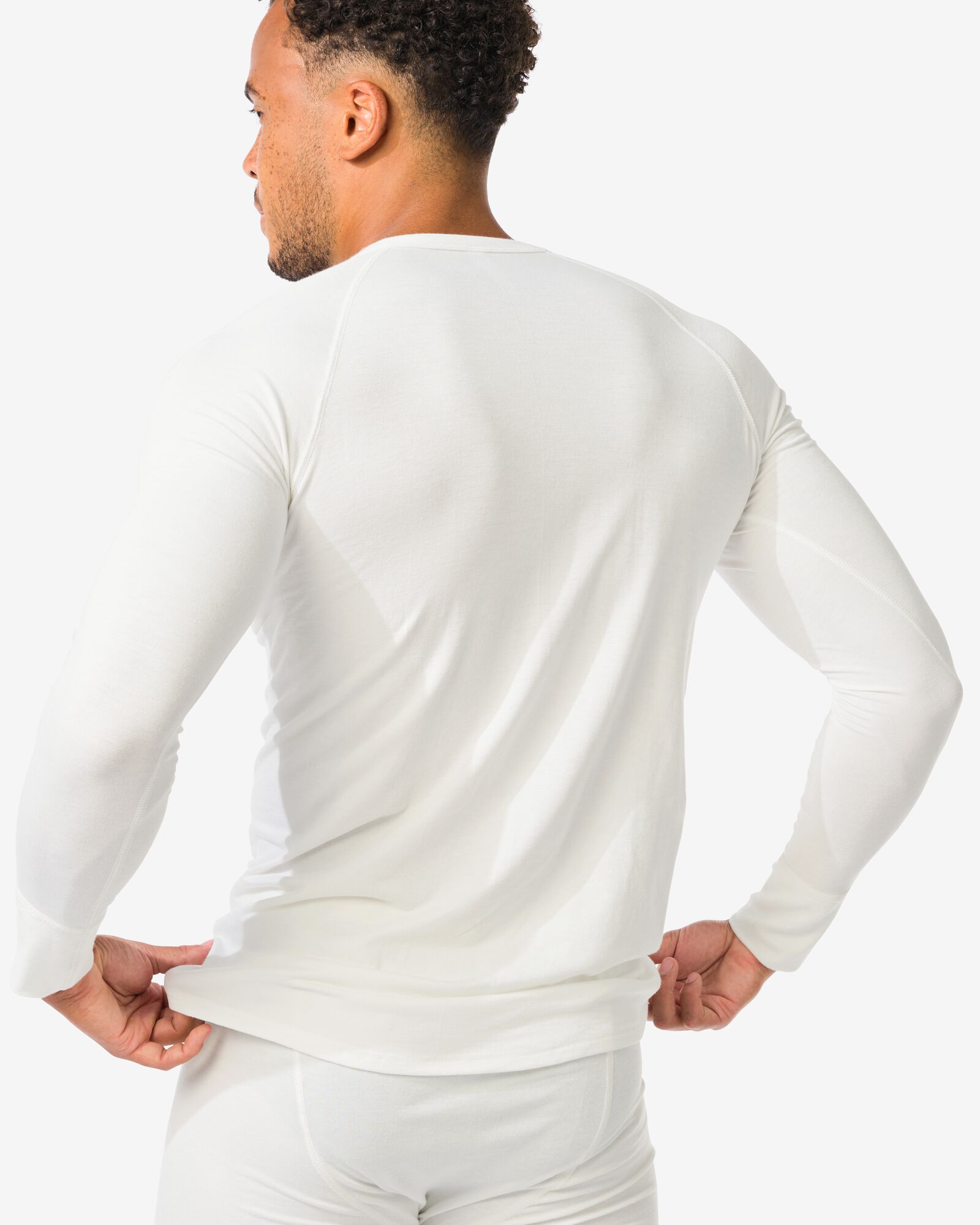 t-shirt thermique homme blanc blanc - 1000000963 - HEMA