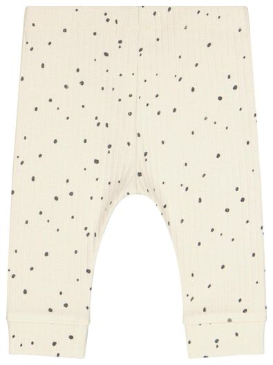 pantalon pour nouveau-né côtelé coton stretch blanc cassé - 1000025515 - HEMA