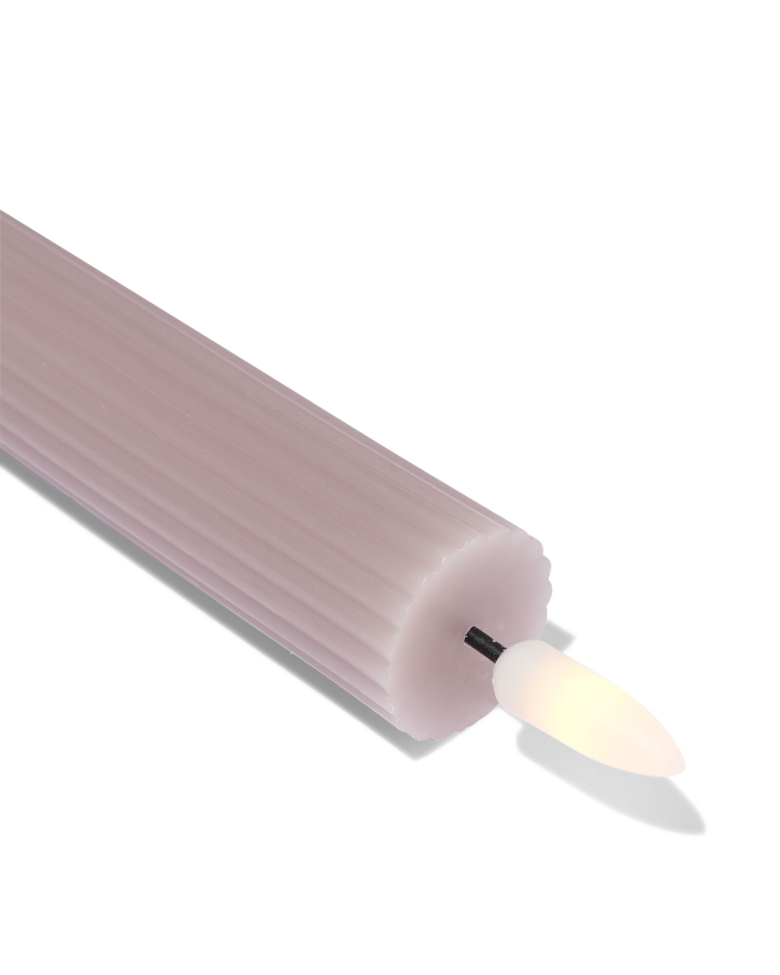 led-dinerkaars ⌀2.3x29cm ribbel strepen naturel - 13550155 - HEMA