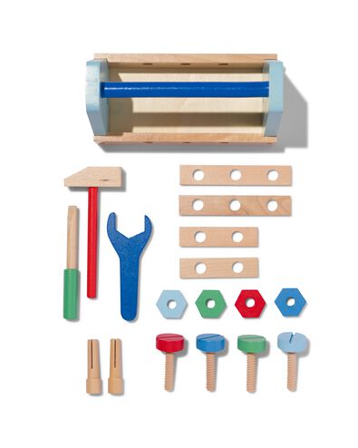 boîte à outils bois 21.5x10.5x14 - 15122220 - HEMA