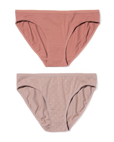 slips femme en coton - lot de 2 marron clair marron clair - 19620684LIGHTBROWN - HEMA