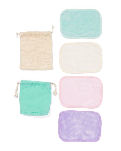 lingettes nettoyantes visage r&eacute;utilisables avec sachet de lavage et de rangement 8 cm - lot de 4 - 11500014 - HEMA