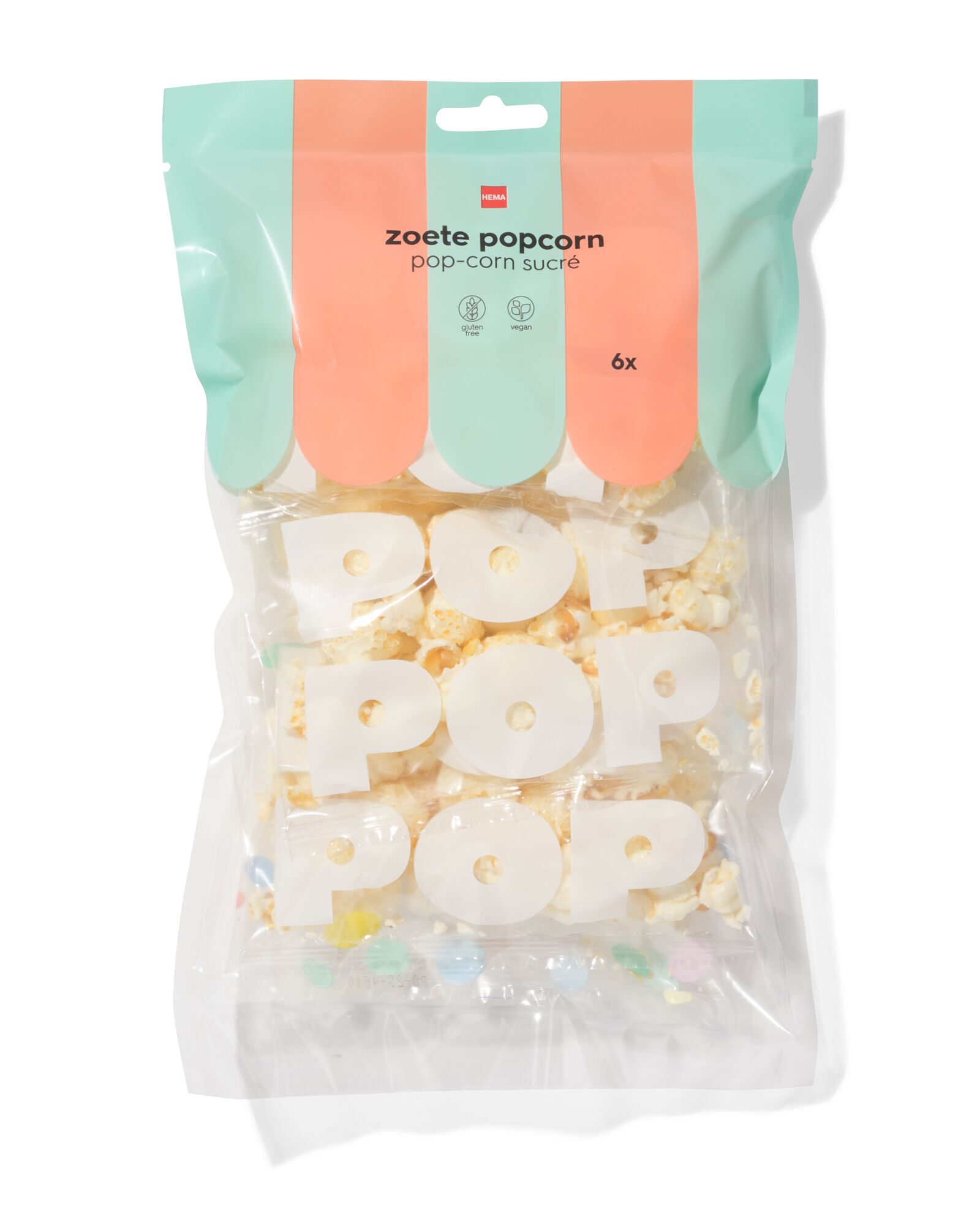 sachets &agrave; distribuer popcorn sucr&eacute; - 6 pi&egrave;ces - 10200206 - HEMA