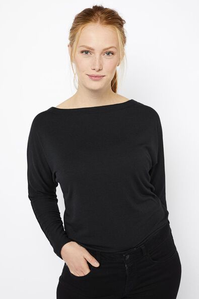 dames t-shirt zwart - 1000021490 - HEMA