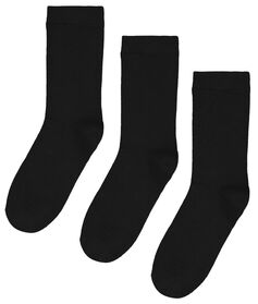 3 paires de chaussettes femme avec bambou noir noir - 1000025356 - HEMA