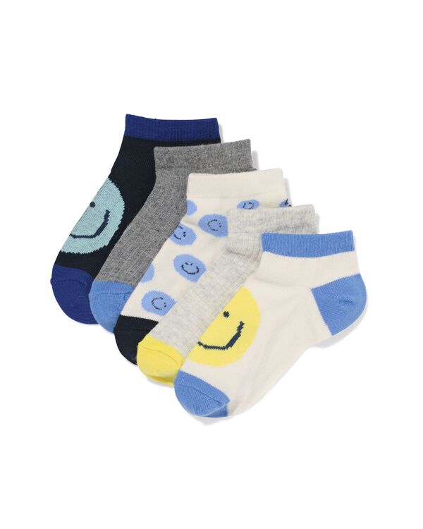 kinder enkelsokken gezichtjes - 5 paar beige beige - 4320855BEIGE - HEMA