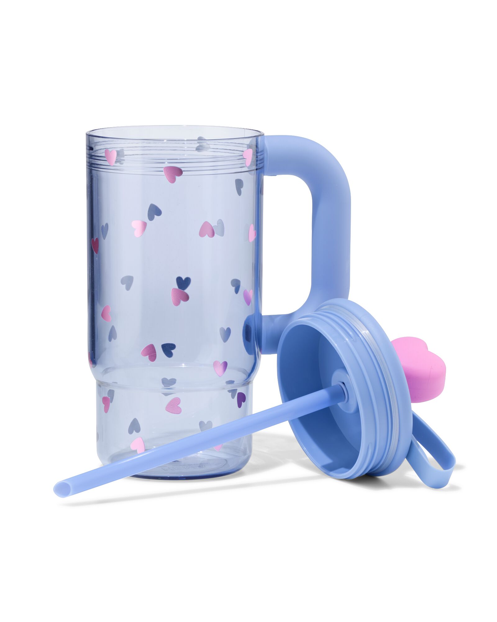 gourde 720ml avec paille petits c&oelig;urs - 61104406 - HEMA