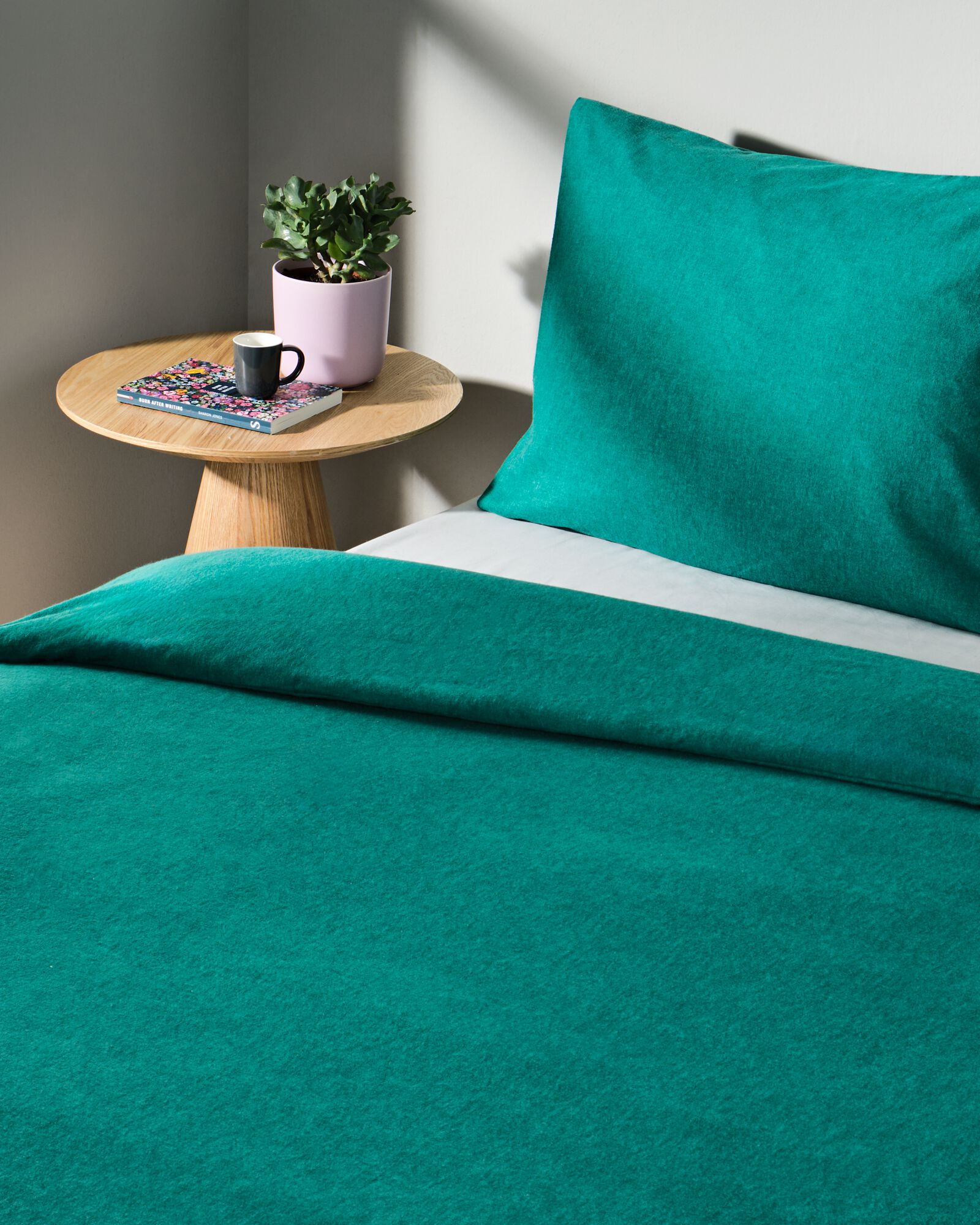 Bettbezug Flanell 140 x 200/220 dunkelgr&uuml;n meliert - 5770085 - HEMA