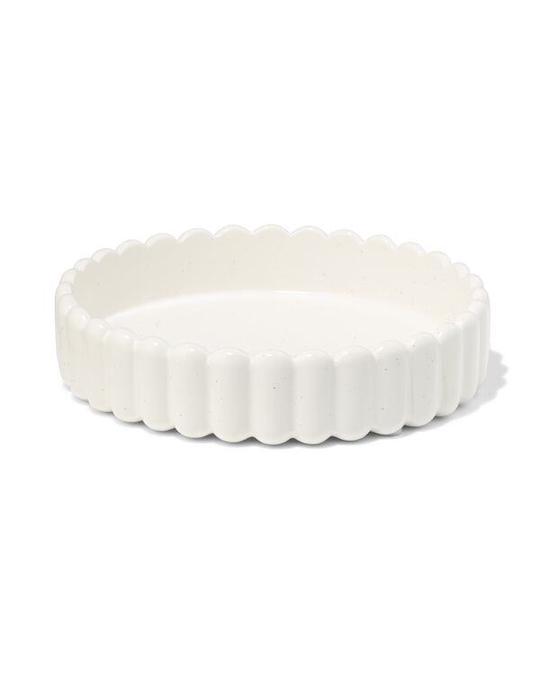 kaarsonderzetter ⌀20cm keramiek ribbel wit - 13325064 - HEMA