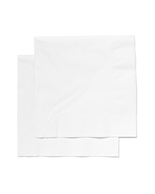20 serviettes - 33 x 33 - papier - blanc - 14210173 - HEMA