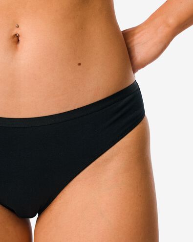 dames slips stretch katoen - 2 stuks zwart zwart - 1000030275 - HEMA