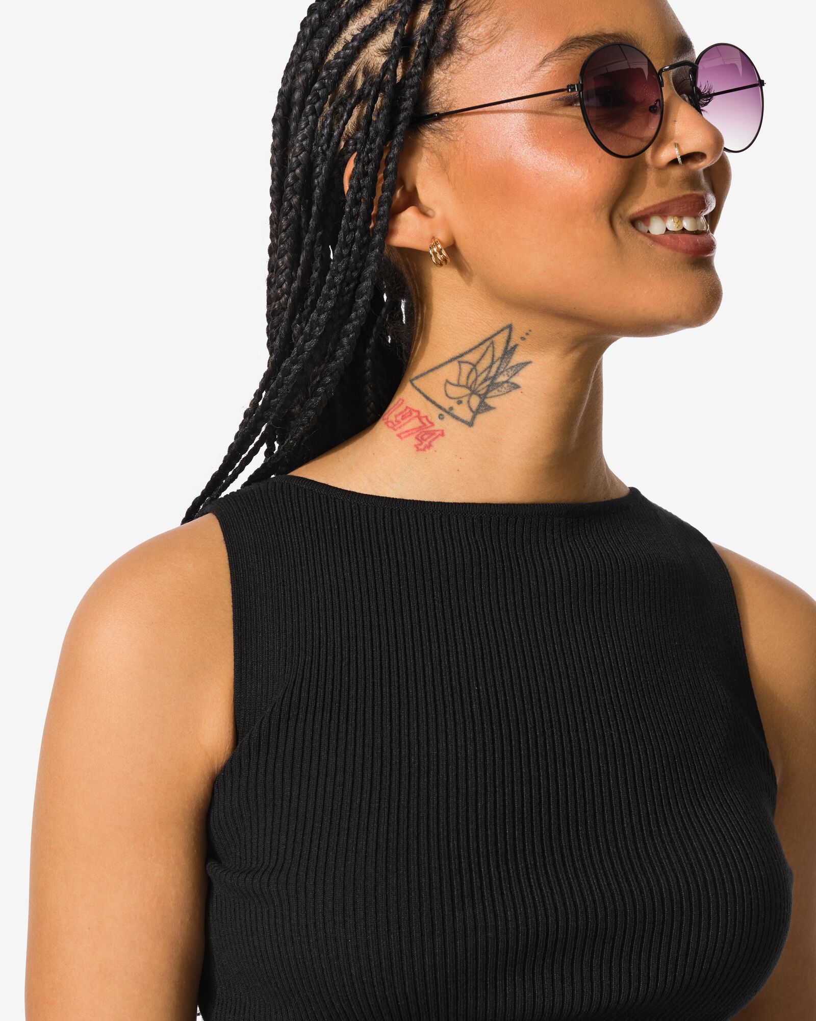 Damenshirt Rita gerippt schwarz - 36268965BLACK - HEMA