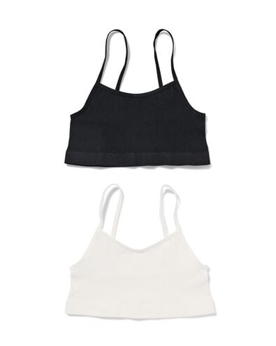 2er-Pack Kinder-Tops, nahtlos, gerippt wei&szlig; wei&szlig; - 19360160WHITE - HEMA