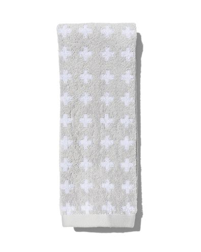 petite serviette - qualit&eacute; &eacute;paisse - 30x55 - gris clair &agrave; croix blanches gris clair petite serviette - 5220040 - HEMA