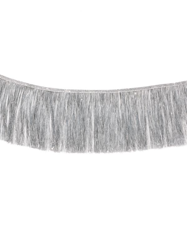 Girlande 3 m, Fransen, Silber - 14250218 - HEMA