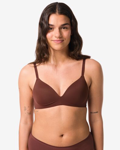 voorgevormde bh zonder beugel donkerbruin - 21800956DARKBROWN - HEMA