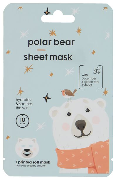 masque en tissu ours polaire - 17860218 - HEMA