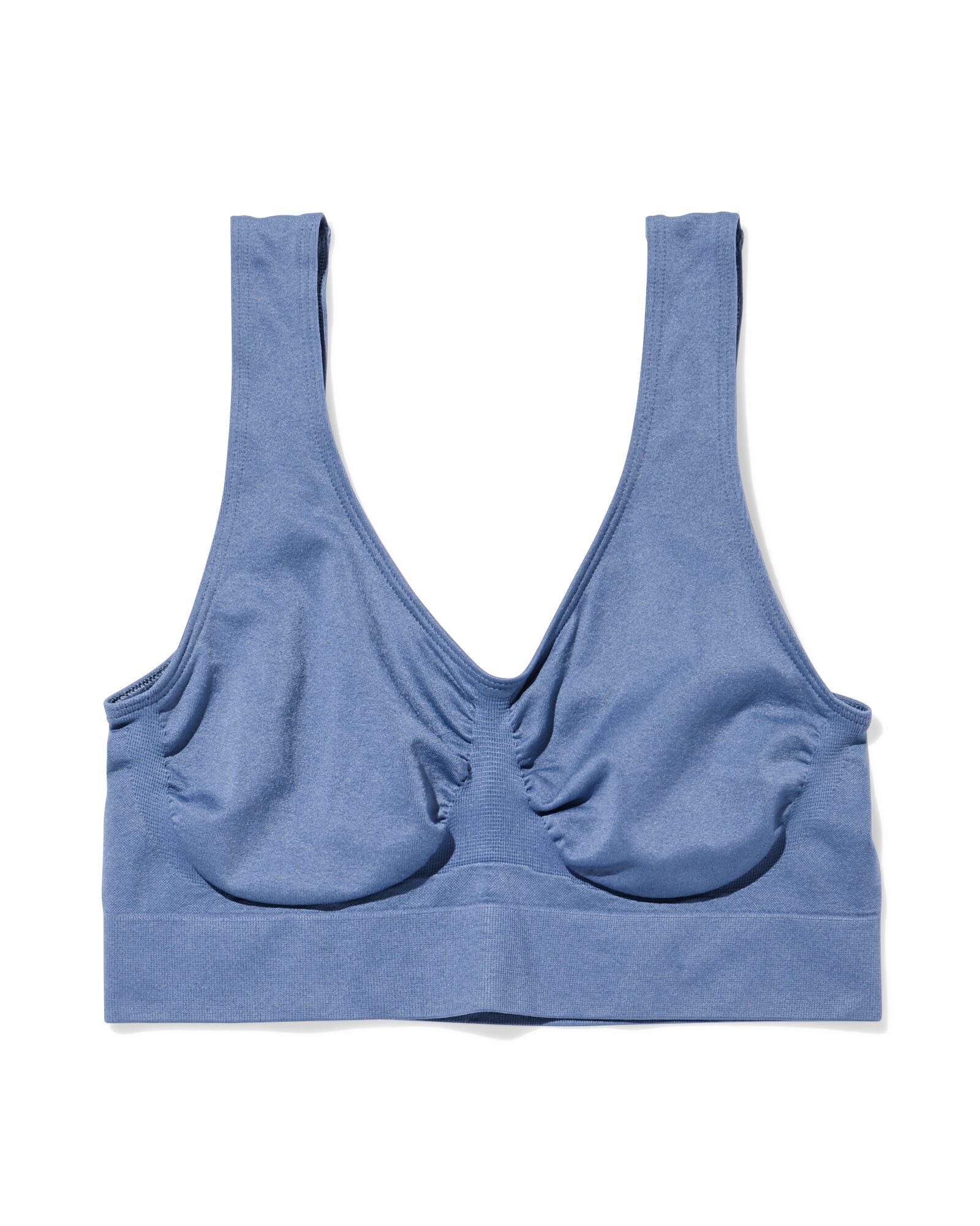 haut non préformé sans armature ni couture bleu moyen - 21811860MIDBLUE - HEMA