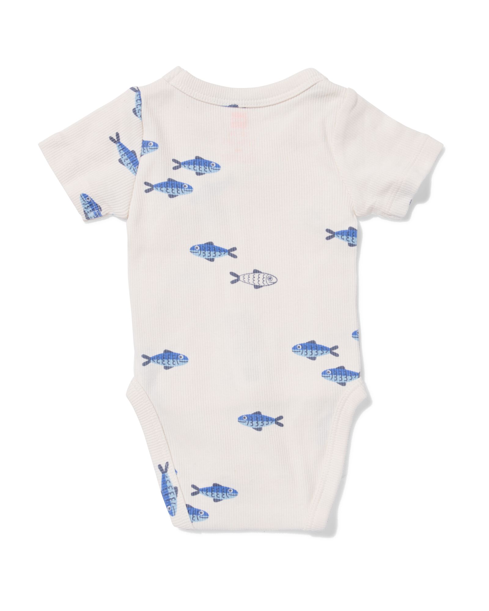 newborn meegroei overslag body rib visjes ecru ecru - 33450810ECRU - HEMA
